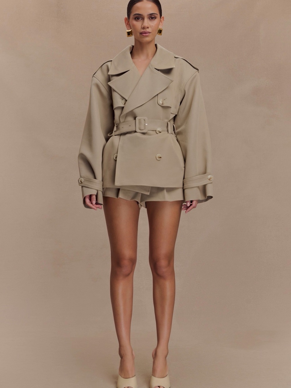 Meshki Alden Cropped Trench Coat